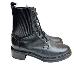 Napoleoni Women’s Black Leather Lace Up Boots 39